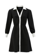 Ladies Rtw Julie De Libran - Fanlie Wool Shirt Dress - Womens - Black & White