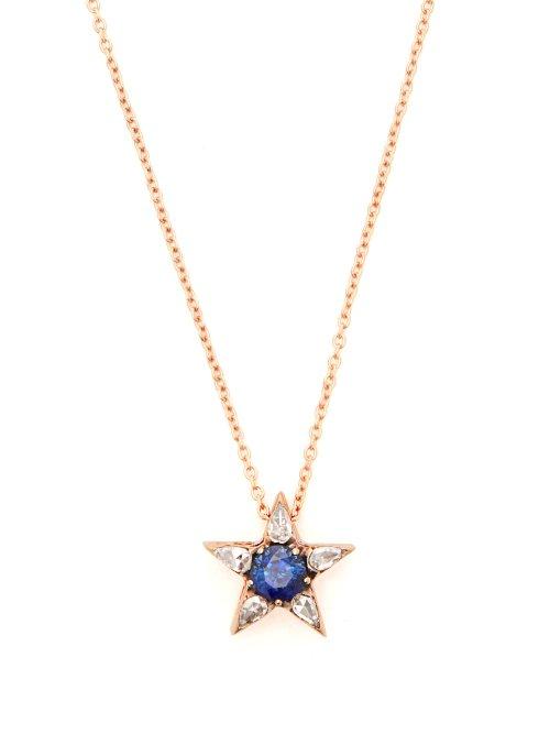 Matchesfashion.com Selim Mouzannar - Istanbul 18kt Gold, Diamond & Sapphire Necklace - Womens - Blue