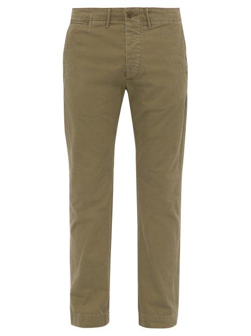 Matchesfashion.com Rrl - Piece Dyed Cotton Twill Chinos - Mens - Khaki