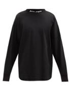 Matchesfashion.com Palm Angels - Logo-print Cotton-jersey Long-sleeved T-shirt - Mens - Black