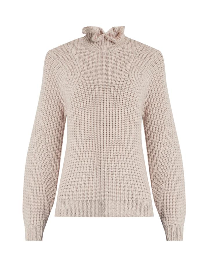 Rebecca Taylor Ruffled-neck Wool-blend Sweater