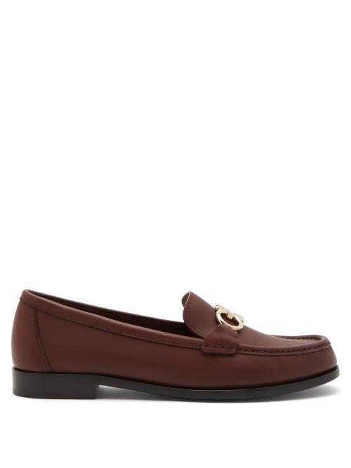 Matchesfashion.com Salvatore Ferragamo - Gancio Bit Leather Loafers - Womens - Burgundy