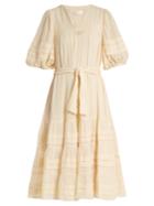 Zimmermann Prima Tuck Tie-waist Cotton Dress