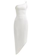 Matchesfashion.com Rasario - Crystal-embellished One-shoulder Crepe Dress - Womens - White
