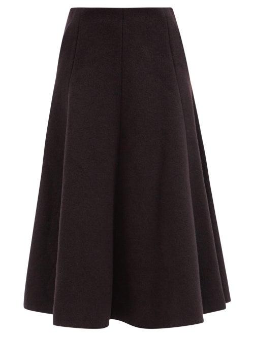 Gabriela Hearst - Maureen Cashmere Midi Skirt - Womens - Burgundy