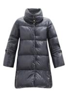Matchesfashion.com Herno - Funnel-neck Quilted Down Coat - Womens - Navy