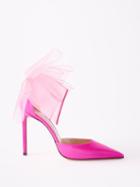 Jimmy Choo - Averly 100 Bow-trim Satin Pumps - Womens - Fuschia