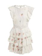 Matchesfashion.com Zimmermann - Heathers Floral Print Embroidered Lace Mini Dress - Womens - White Multi