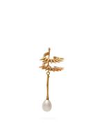 Matchesfashion.com Alan Crocetti - Double Spiral Gold Plated Silver & Pearl Ear Cuff - Womens - Gold