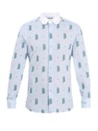 Matchesfashion.com Gucci - Motif Jacquard Cotton Shirt - Mens - Blue Multi
