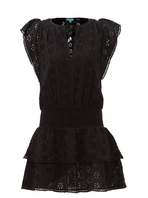 Melissa Odabash - Keri Broderie-anglaise Cotton Mini Dress - Womens - Black