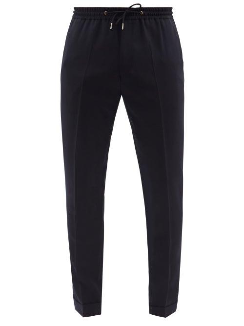 Mens Rtw Paul Smith - Drawstring Wool Suit Trousers - Mens - Dark Navy