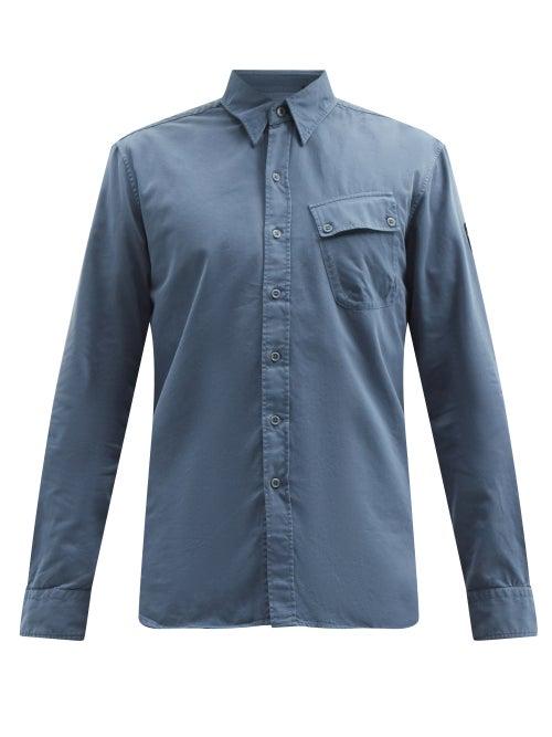 Matchesfashion.com Belstaff - Pitch Cotton-twill Shirt - Mens - Blue