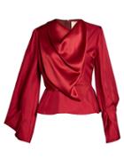 Matchesfashion.com Roksanda - Voru Origami Sleeved Draped Top - Womens - Red