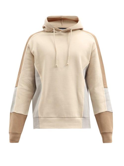 Matchesfashion.com Jacquemus - Panelled Cotton-blend Hooded Sweatshirt - Mens - Beige
