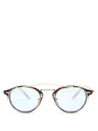 Matchesfashion.com Gucci - Detachable Lens Round Frame Acetate Sunglasses - Mens - Brown