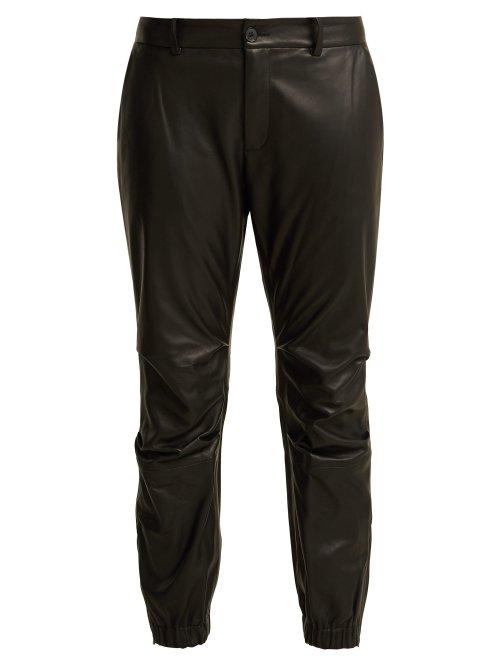 Matchesfashion.com Nili Lotan - Cropped Leather Trousers - Womens - Black