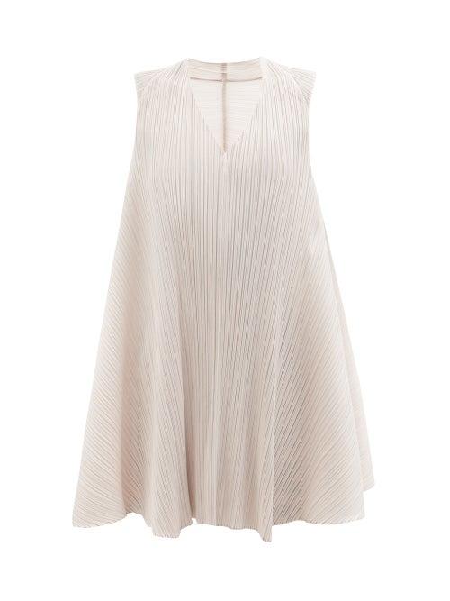 Pleats Please Issey Miyake - Technical-pleated Trapeze Top - Womens - Light Beige