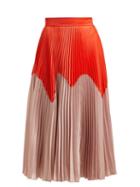 Matchesfashion.com Roksanda - Ollyn Bi Colour Pleated Satin Skirt - Womens - Orange Multi