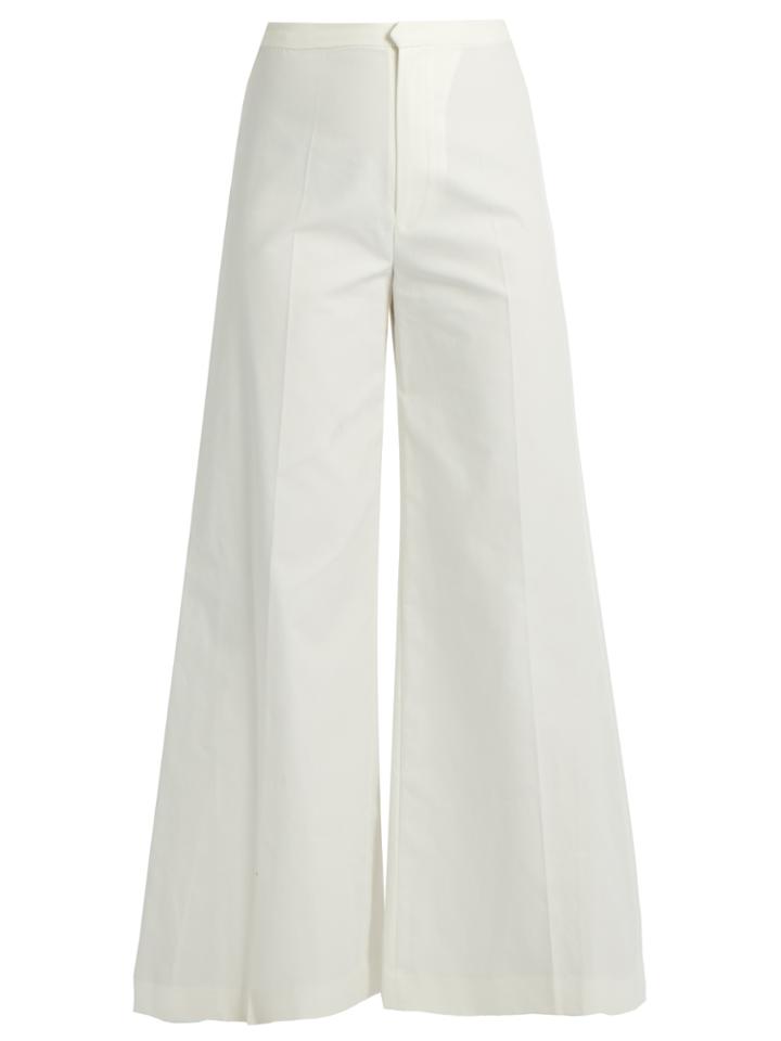 Isabel Marant Spanel Wide-leg Cotton-blend Trousers
