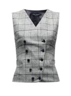Matchesfashion.com Dolce & Gabbana - Double Breasted Prince Of Wales Checked Waistcoat - Womens - Grey Multi