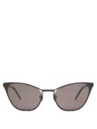 Matchesfashion.com Saint Laurent - Cat-eye Metal Sunglasses - Womens - Black