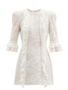 Matchesfashion.com The Vampire's Wife - Anastasia Leavers-lace Mini Dress - Womens - Ivory