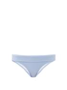 Matchesfashion.com Heidi Klein - Bora Bora Folded-waist Ribbed Bikini Briefs - Womens - Light Blue