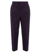 Matchesfashion.com Raey - Exaggerated Tapered Leg Boiled Wool Trousers - Mens - Navy