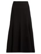 Matchesfashion.com Gabriela Hearst - Amy Fluted Stretch Silk Crepe Midi Skirt - Womens - Black