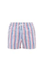 Matchesfashion.com Apnee - Rayures Striped Upcycled-shell Swim Shorts - Mens - Purple