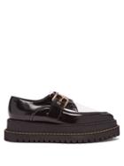 Matchesfashion.com No. 21 - Raised Sole Monk Strap Leather Shoes - Womens - Black White