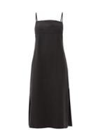 Matchesfashion.com Haight - Paula Side-slit Twill Dress - Womens - Black