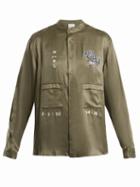 Matchesfashion.com Maharishi - Tiger Embroidery Silk Shirt - Womens - Green