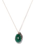 Bibi Van Der Velden - Lion Diamond, Malachite & 18kt Rose-gold Necklace - Womens - Green Multi