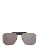 Matchesfashion.com Bottega Veneta - Aviator Metal Sunglasses - Mens - Gold