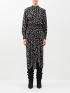 Isabel Marant Toile - Okley Printed Crepe Midi Dress - Womens - Black