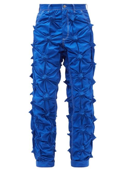 Charles Jeffrey Loverboy - Spike-embroidered Denim Jeans - Mens - Navy
