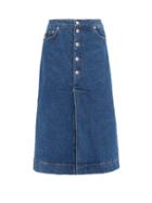 Matchesfashion.com Ganni - A-line Denim Midi Skirt - Womens - Denim
