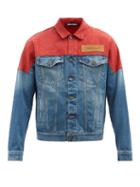 Palm Angels - Colour-block Denim Jacket - Mens - Blue