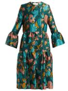 Matchesfashion.com La Doublej - Bouncy Lilium Verde Floral Brocade Coat - Womens - Green Multi