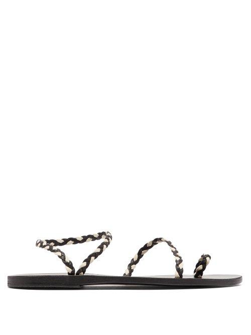Matchesfashion.com Ancient Greek Sandals - Eleftheria Braided Leather Sandals - Womens - Black White