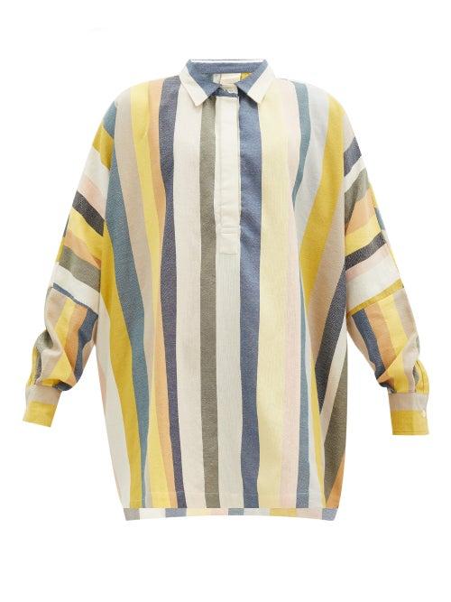 Matchesfashion.com Marrakshi Life - Striped Long-sleeve Cotton Tunic Cover-up - Womens - Multi
