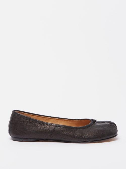 Maison Margiela - Tabi Split-toe Leather Ballet Flats - Womens - Black