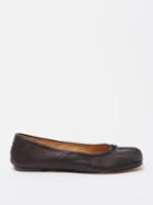 Maison Margiela - Tabi Split-toe Leather Ballet Flats - Womens - Black