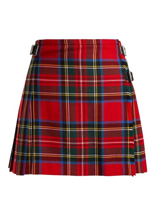 Matchesfashion.com Christopher Kane - Tartan Wool Mini Skirt - Womens - Red Multi