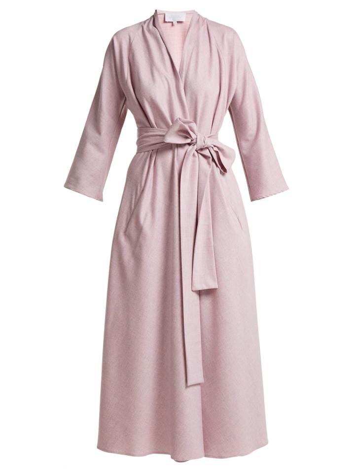 Luisa Beccaria Belted Wool-blend Midi Wrap Dress