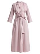 Luisa Beccaria Belted Wool-blend Midi Wrap Dress