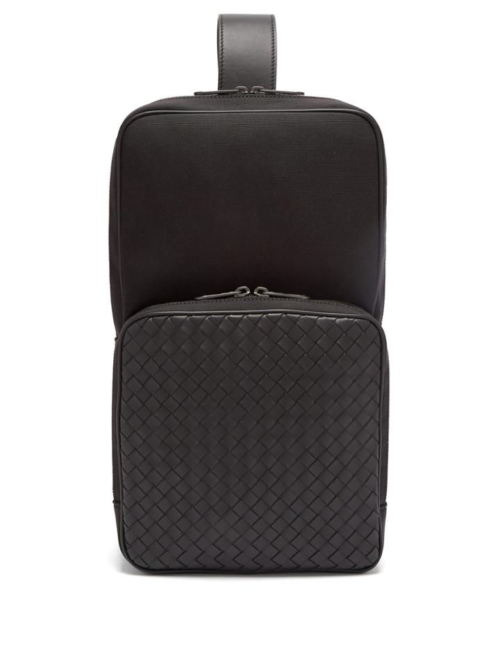 Bottega Veneta Nero Intrecciato Leather Backpack