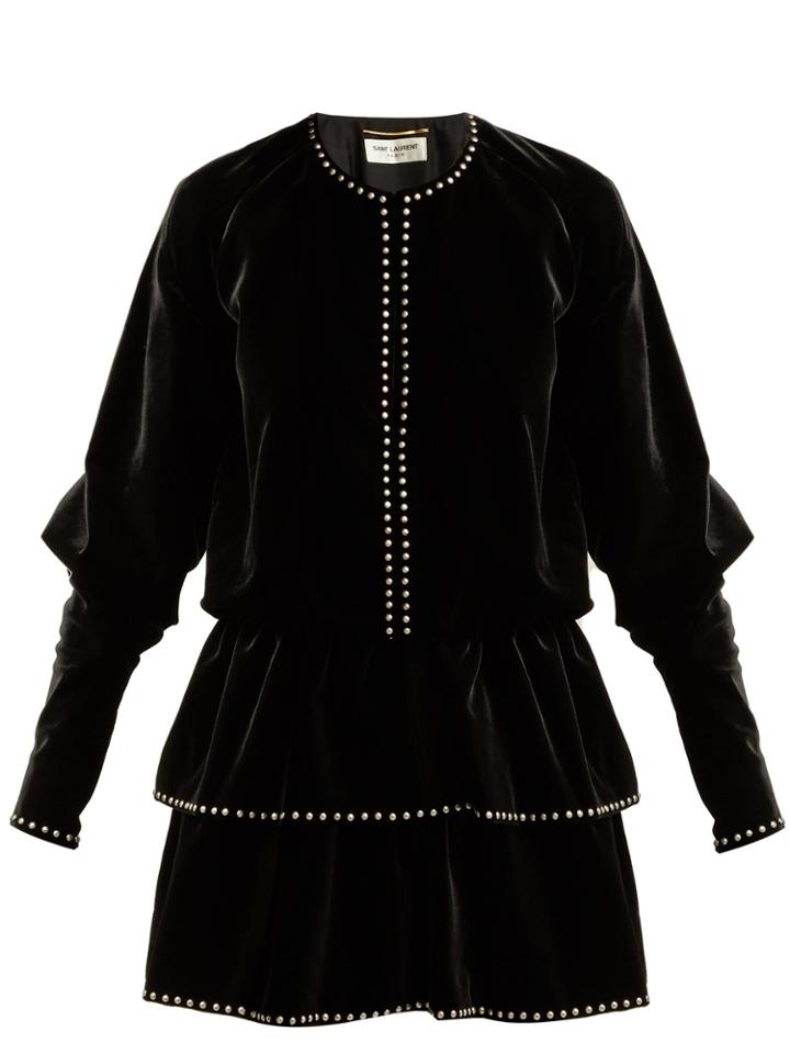 Saint Laurent Studded Velvet Dress